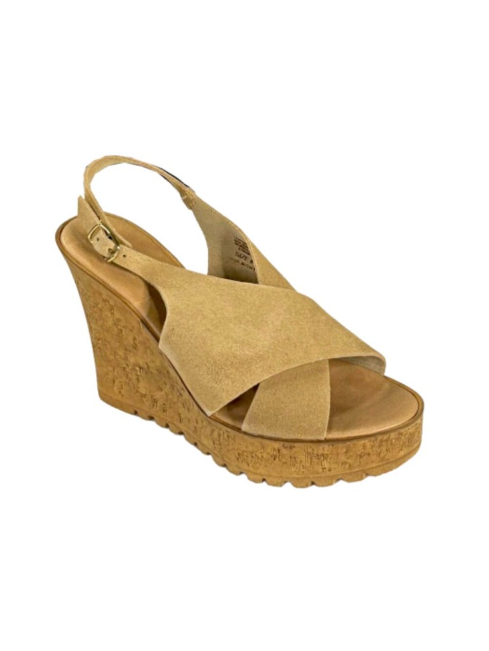 Bamboo Norra-05S Women's Nude Cork Wedge Platform Sandals